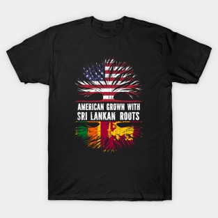 American Grown with Sri Lankan Roots USA Flag T-Shirt